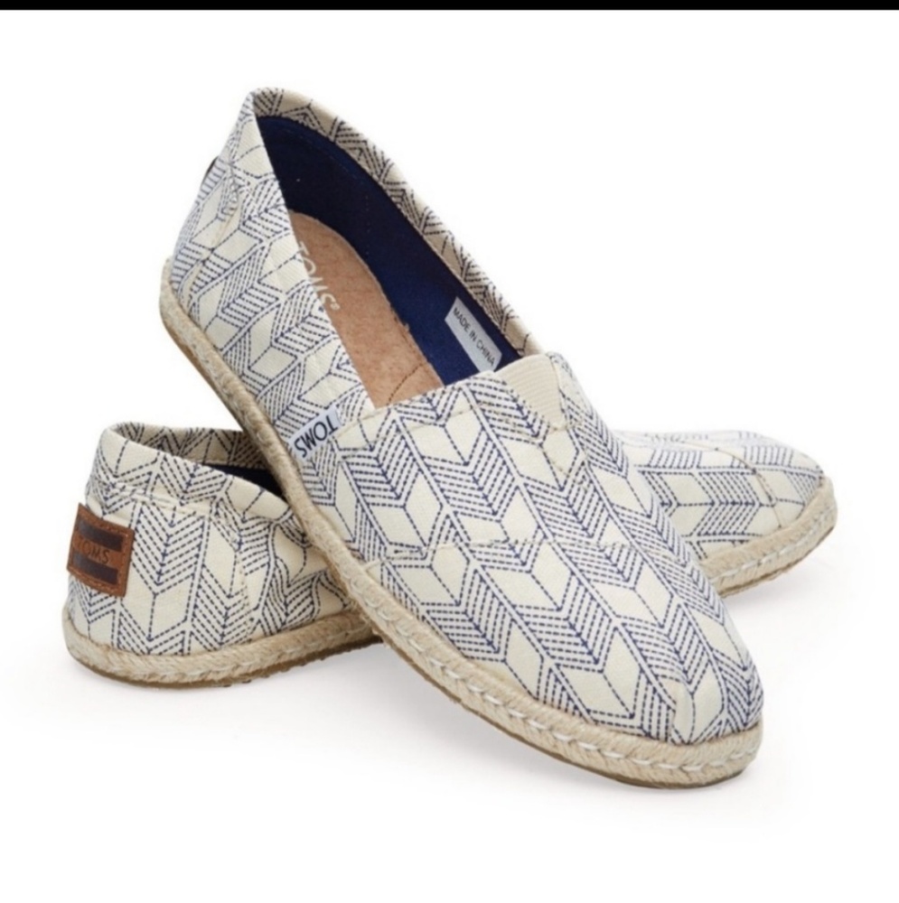 Tom's shashiko espadrille slip on flats